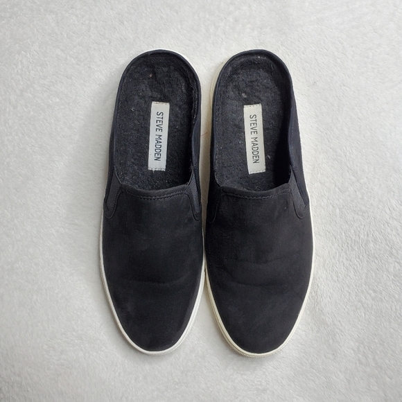 Steve Madden Zima Black Suede Slip On Sneakers - Picture 3 of 12